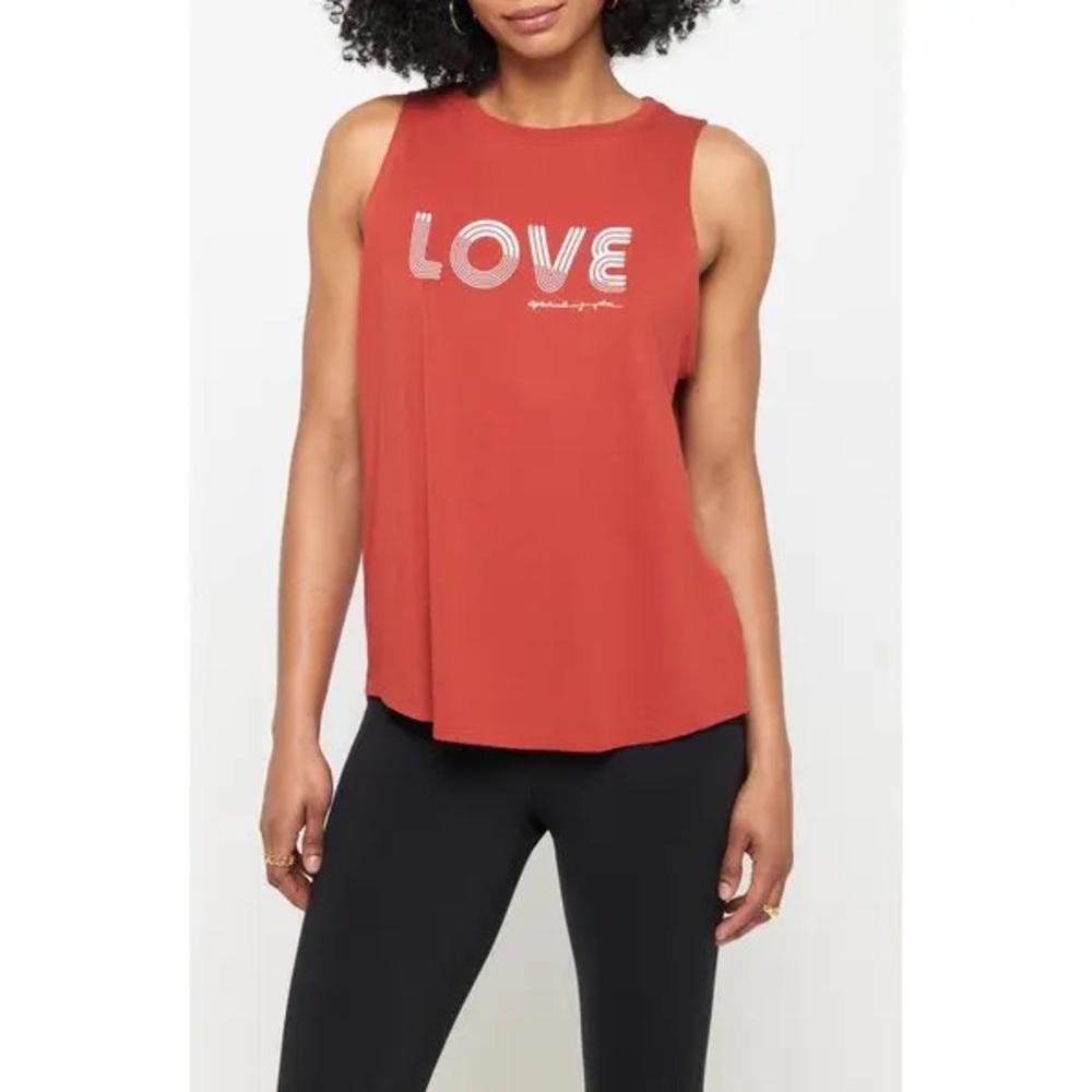 NWT Spiritual Gangster LOVE Spellout Red Sleeveless Top Tank Brand New L